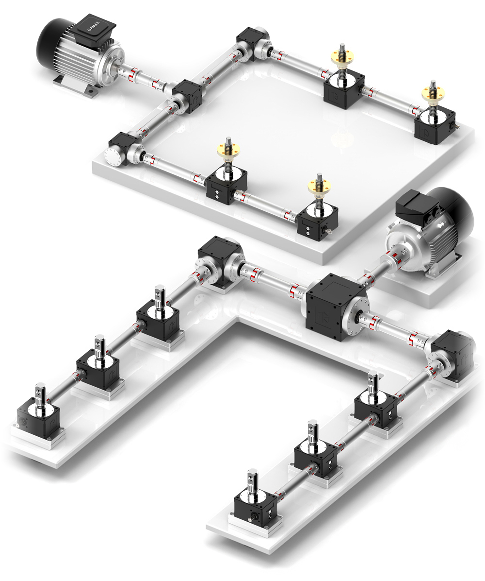 Cubic screw jacks in a multi-point lifting arrangement