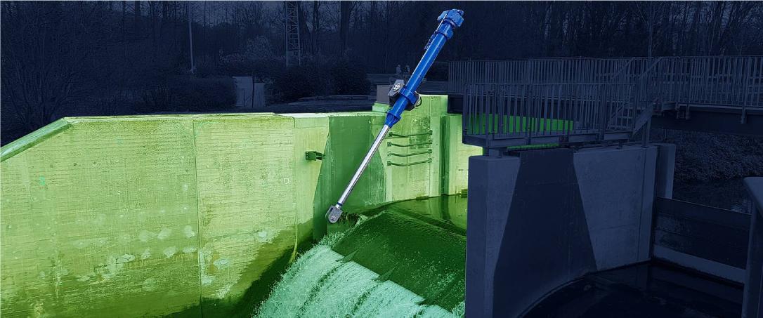 Hydraulic steel water control system with actuators